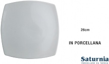 Saturnia T20001001 Piatto Tokio Piano cm 26 Bianco