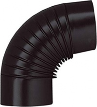 Save Fumisteria 3832e3878 Gomito Legna 90� Classic Nero Opaco cm 12