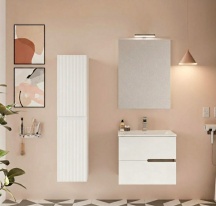 Savini 223F0000 Colonna Bagno Sospesa 2 Ante Chiusura Rallentata Bianco Cannettato Ibiza