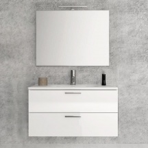 Savini ALICE60 Mobile Bagno Sospeso Alice con Base Lavabo e Specchio 60cm Bianco