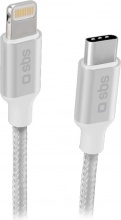 Sbs TECABLELIGTC1BW Cavo Lightning 1 M Argento