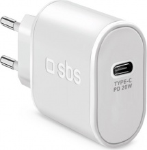 Sbs TETR1CPD20 Caricatore da Muro 20 W Bianco