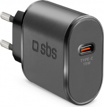 Sbs TETRTC15W Caricabatterie da Rete Universale USB-C 15W Nero