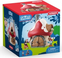 Schleich 20803 Casa Dei Puffi con 2 Figure Playset per Bambini da 3+