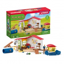 Schleich 42607 Farm World Playset Pet Hotel per Bambini da 3+ Anni