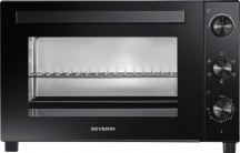 Severin TO 2076 Forno Elettrico Fornetto 46 Litri 1800 W con Timer e Luce Nero