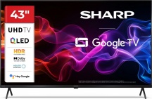 Sharp 43HP5265E Smart TV 43" 4K UHD QLED Google TV Vision-Atmos Classe G Nero