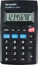 Sharp SH-EL233SBBK Calcolatrice Tascabile Display 8 cifre Batteria LR54 Nero