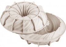 Silikomart 20384130065 Stampo in Silicone per Dolci Ciambella Intreccio 3D 21 cm Bianco