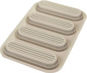 Silikomart 21002130065 Stampo in Silicone per Dolci Mini Baguette Bread 4 Posti Beige