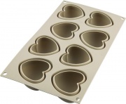 Silikomart 26186130065 Stampo in Silicone per Dolci Cuoricini 8 Posti � 6,3 x 6,5 H cm