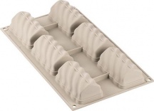 Silikomart 26315130065 Stampo in Silicone per Dolci Swing 6 Posti 8 x 4,5 x 3,5 cm - 3Design