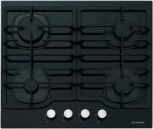 Silverline CS5404B01 Piano Cottura 4 Fuochi a Gas Incasso 60 Griglie Ghisa Nero
