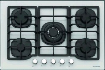 Silverline CS5405W01 Piano Cottura 5 fuochi a Gas Incasso (1 Wok) 75 cm Bianco