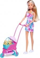 Simba 105733630 Steffi Love Dog Buggy Bambola con passeggino e due cani 3+ Anni