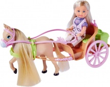 Simba 105733649 Evi Love Con Calesse e Cavallo Bambola Per Bambini da 3+ Anni