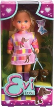 Simba 105733688 Evi Love Dogs Bambola con Due Bassotti Dolci sul Guinzaglio 3+ Anni