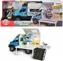 Simba 203837015 Dickie Animal Rescue Van con Iveco Van Veicolo Giocattolo 3+