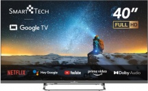 Smart Tech 40FG01V Smart TV 40" FHD LED GoogleTV DVBT2CS2 Classe E WiFi Grigio