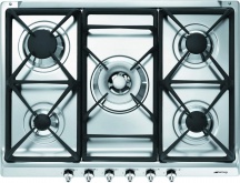 Smeg SE70SGH-5 Piano Cottura 5 Fuochi da Incasso a Gas 75 cm Inox