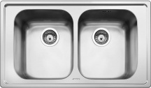 Smeg SP862 Lavello cucina 2 Vasche da Incasso 86 cm Acciaio Inox Spazzolato