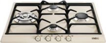 Smeg SR764PO Piano cottura da incasso a gas 4 Fuochi colore Crema