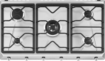 Smeg SRV596O Piano Cottura 5 Fuochi a Gas Larghezza 90 cm in Acciaio Inox