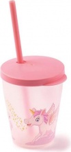 Snips 853 Bicchiere con Cannuccia Unicorno colore Rosa