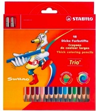 Stabilo 2032-18 Matita Colorata Triangolare Trio thick Astuccio da 18 pezzi