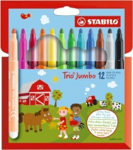 Stabilo 38012 Confezione 12 Pennarelli Trio Jumbo Colori assortiti