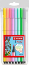 Stabilo 688-01 Confezione 8 Stabilo Pen 68 Colori Pastel Ass