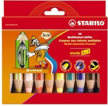 Stabilo 88010-2 Confezione 10 Stabilo Woody 880 + Temperino