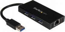StarTech ST3300GU3B Hub USB 3.0 con Adattatore NIC Ethernet Gigabit cavo UASP