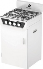 Staylux M-POKER-B Cucina a Gas 4 Fuochi Forno Gas 48x45 con Portabombola Bianco