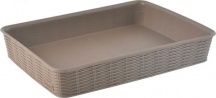 STEFANPLAST 30951 Scatola Plastica interno effetto seta 35 x 26 x 6 cm Tortora