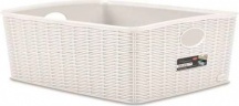 STEFANPLAST 30990 Scatola Plastica interno effetto seta 36 x 29 x 13 cm Bianco
