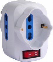 Syntesy SL1044 Adattatore Triplo Girevole Bianco Bl 06615