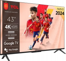 TCL 43P61B Smart TV 43 Pollici 4K Ultra HD Display LED Sistema Google TV Nero
