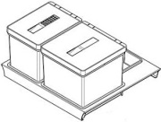 TECNOINOX T2 60 Bidoni Raccolta Differenziata Cassettoni 12 + 17 Litri 60 cm Grigio T2