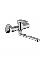 TEOREMA GOLD Miscelatore lavello parete  monocomando ottone cromato
