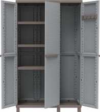 TERRY 1002812 Armadio da Esterno Portascope in Plastica 102x39x170 cm GrigioTortora