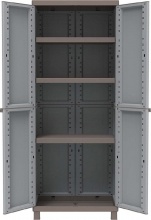 TERRY 1002814 Armadio da Esterno  Balcone in Resina 68x39x170 cm GrigioTortora