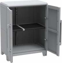 TERRY 1002906 Armadietto da Esterno  Balcone in Resina 78x43x101 cm Grigio Modular 2