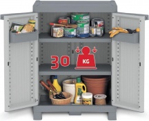 TERRY 700UW Armadietto da Esterno  Balcone in Resina 70x44x98 cm Grigio Wave Base