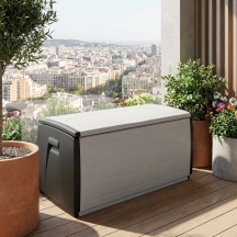 TERRY BOX 120 QBLACK Cassapanca contenitore Baule da esterno in Resina 120x54x57 cm NeroGrigio