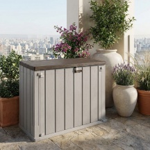 TOOMAX 199500 Cassapanca contenitore Baule da esterno Resina 145x82x124 cm BeigeMarrone