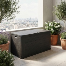 TOOMAX WOOD ANTRACITE Cassapanca contenitore Baule da esterno in Resina 120x56x63 cm Antracite