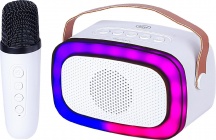 TREVI 0XR8A0101 Cassa Bluetooth con Microfono per Karaoke 10W Bianco XR 8A01 Miniparty