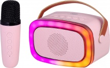 TREVI 0XR8A0108 Cassa Bluetooth con Microfono per Karaoke 10W Rosa XR 8A01 Miniparty