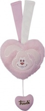 TRUDI 18139 Carillon Cremino Cuore rosa Peluche Taglia XS per Bambini da 0+